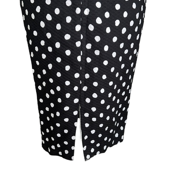 Lillie Rubin Vintage Strapless Black White Polka Dot Print Midi Pencil Dress 6 - Picture 9 of 12